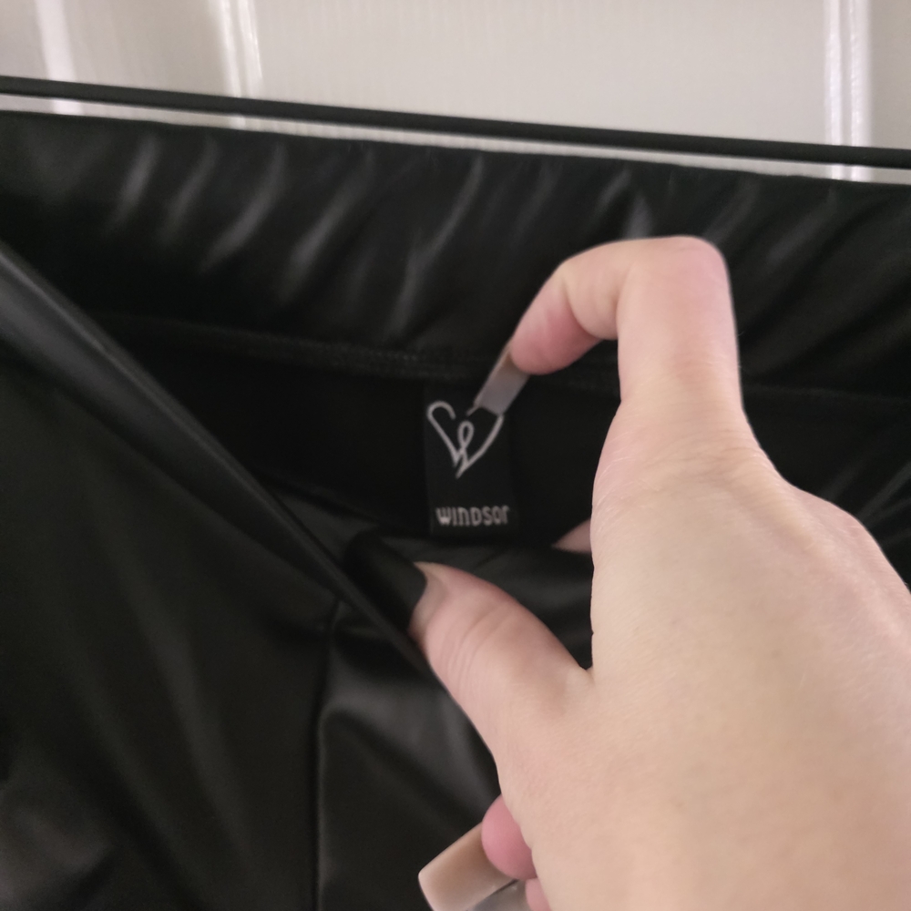 Windsor Black Faux Leather Pants - Picture 2 of 8